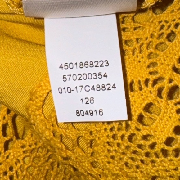 Chico’s Yellow Lace Trim Cami Chico’s Size 2 (L/12) - Picture 6 of 8